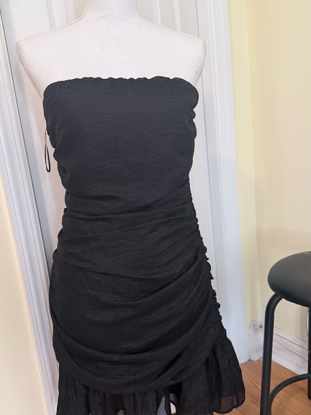 Fiesta Strapless Black Ruched Cocktail Dress